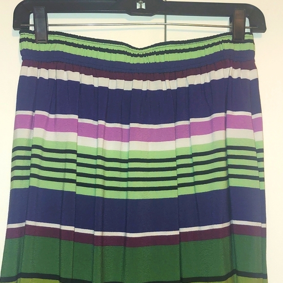 LOFT Multicolored Horizontal Striped Skirt Size Extra Small Green Blue Purple - Picture 7 of 14
